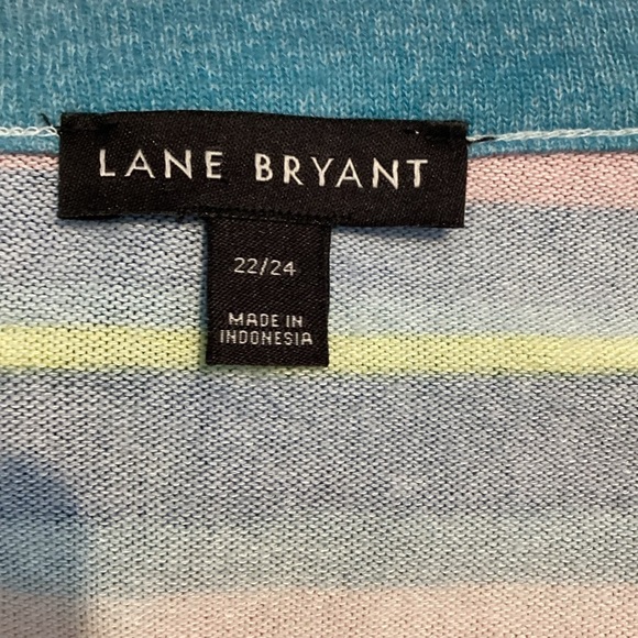 Lane Bryant Drop-Shoulder Tee with Ruched Side Size 22/24 Ava Stripes - Picture 6 of 7
